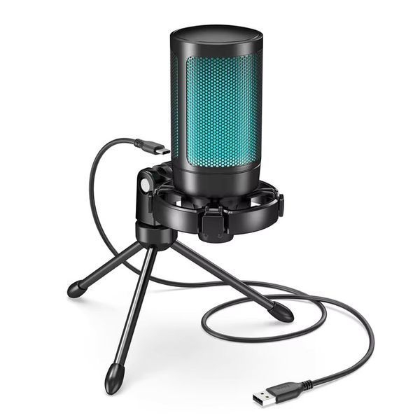 Мікрофон для блогерів FIFINE AmpliGame A2 black ігровий стрімінговий з RGB підсвіткою (51000) 51000 фото