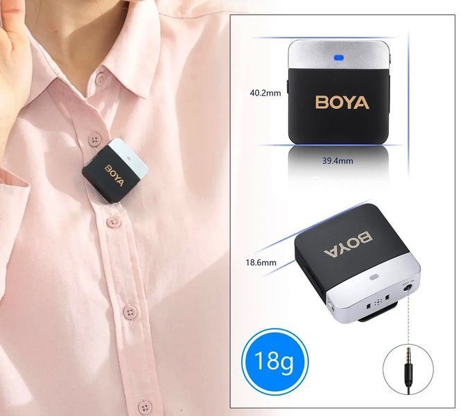 Петличний мікрофон BOYA BY-M1V3 (USB Type-C) для iPhone та Android безпровідний, петличка для телефона (50011) 50011 фото