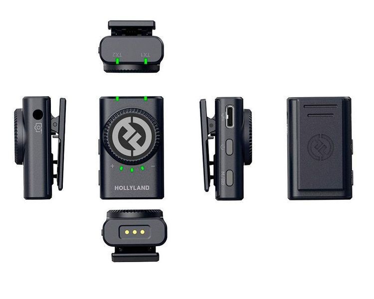 Петличный микрофон (2 шт.) Hollyland Lark M2 Combo mini (USB Type-C + TRS 3.5 мм) black для iPhone/ Android/ (с зарядным кейсом ), профессиональный (52008) 52008 фото