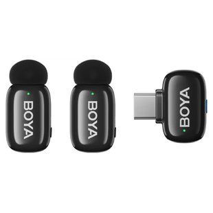 Петличний мікрофон BOYA mini USB Type-C (2 шт.) для iPhone та Android безпровідний, петличка для телефона (50061) 50061 фото