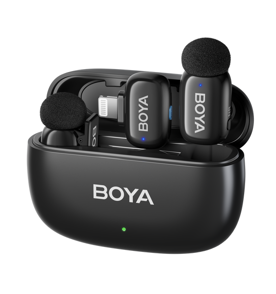 Петличний мікрофон BOYA mini (Lightning) з зарядним кейсом, для iPhone безпровідний, петличка для телефона (50044) 50044 фото