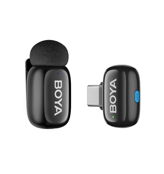 Петличний мікрофон BOYA mini COMBO black Lightning+Type C, 2 шт. з зарядним кейсом (для iPhone та Android), безпровідний, петличка для телефона (50045) 50045 фото