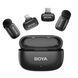 Петличний мікрофон BOYA mini COMBO black Lightning+Type C, 2 шт. з зарядним кейсом (для iPhone та Android), безпровідний, петличка для телефона (50045) 50045 фото 1