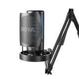 Мікрофон BOYA K3-02 для блогерів з RGB підсвіткою та стійкою пантографом, для стрімів та підкастів (51002) 51002 фото