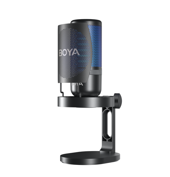 Мікрофон BOYA K3-02 для блогерів з RGB підсвіткою та стійкою пантографом, для стрімів та підкастів (51002) 51002 фото