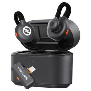 Петличний мікрофон (2 шт.) Hollyland Lark M2S with USB Type-C Plug black для iPhone/ Android, (із зарядним кейсом), професійний (52009) 52009 фото