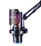 Мікрофон BOYA K5-02 для блогерів (бездротовий+дротовий) з RGB підсвіткою та стійкою пантографом для стрімів та подкастів (51006) 51006 фото