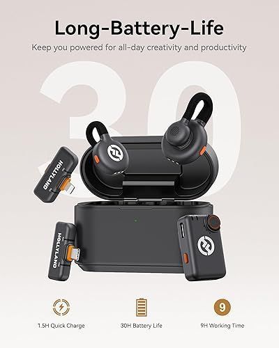 Петличный микрофон (2 шт.) Hollyland LARK M2S Ultimate Combo black для iPhone/ Android/видеокамеры, (с зарядным кейсом ), профессиональный  (52011)  52011 фото