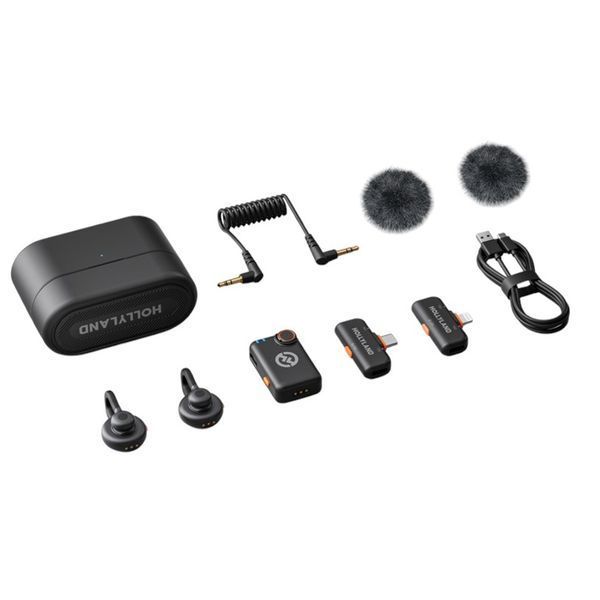 Петличный микрофон (2 шт.) Hollyland LARK M2S Ultimate Combo black для iPhone/ Android/видеокамеры, (с зарядным кейсом ), профессиональный  (52011)  52011 фото