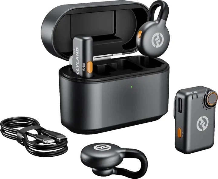 Петличный микрофон (2 шт.) Hollyland LARK M2S Ultimate mini Combo black для iPhone/ Android/видеокамеры, (с зарядным кейсом ), профессиональный (52010) 52010 фото